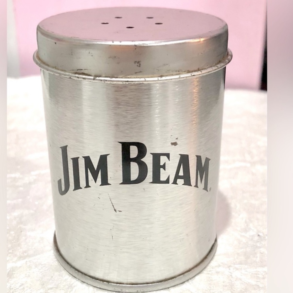 JIM BEAM silver salt or pepper shaker size 4x2 preowned